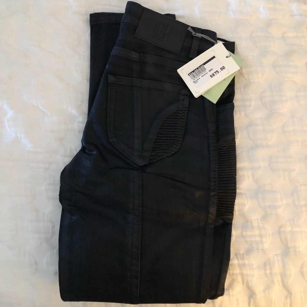 NEW WITH TAG: Pierre Balmain ribbed moto jeans